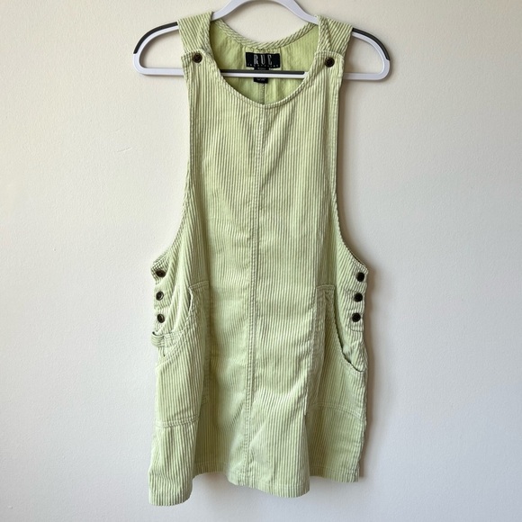 Vintage Rue21 Green Corduroy Overall Dress - Picture 1 of 6